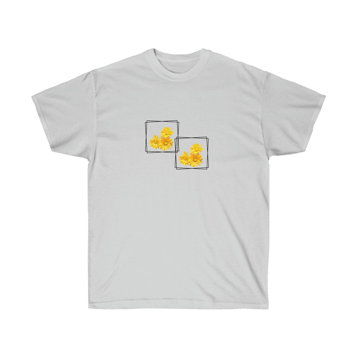 Unisex Ultra Cotton Tee Yellow Flowers for Summer
