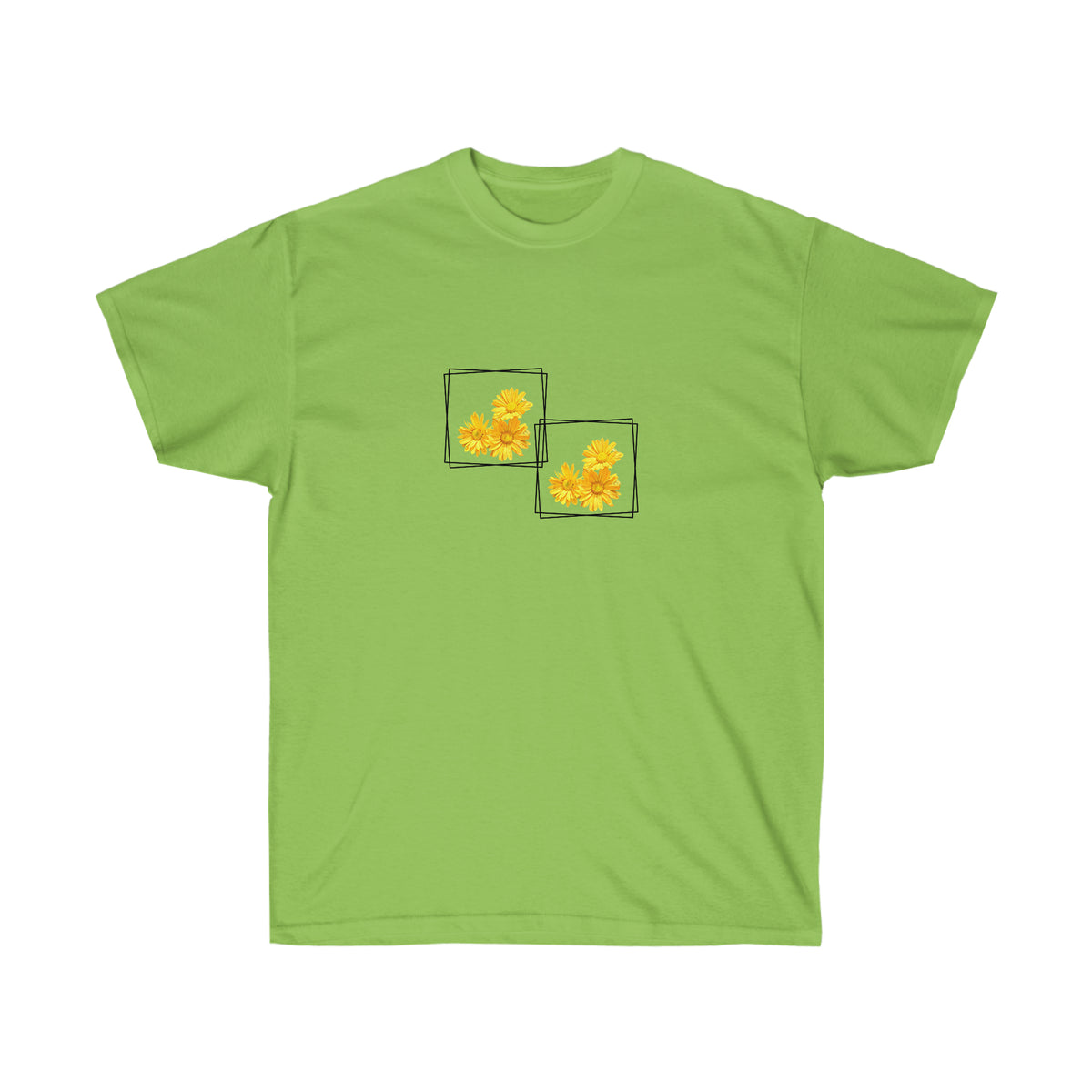 Unisex Ultra Cotton Tee Yellow Flowers for Summer