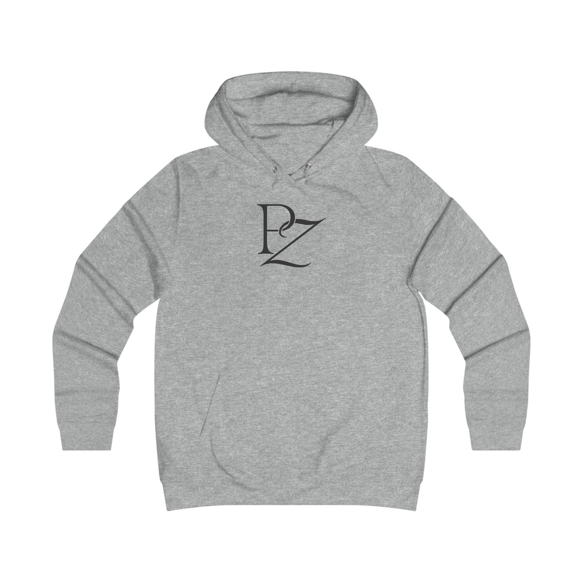 College Monogram Hoodie — Elegant 'PZ' Script Logo Pullover