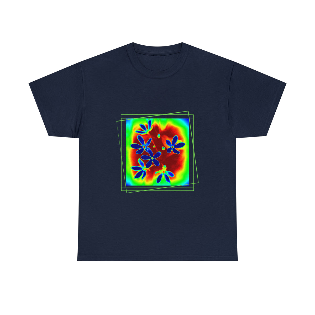 Unisex Cotton Tee, psychedelic flower design