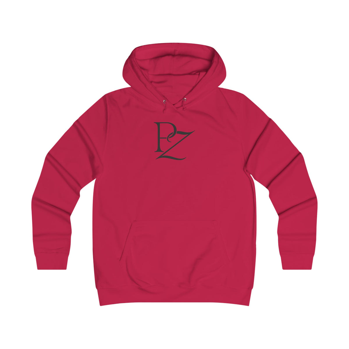 College Monogram Hoodie — Elegant 'PZ' Script Logo Pullover