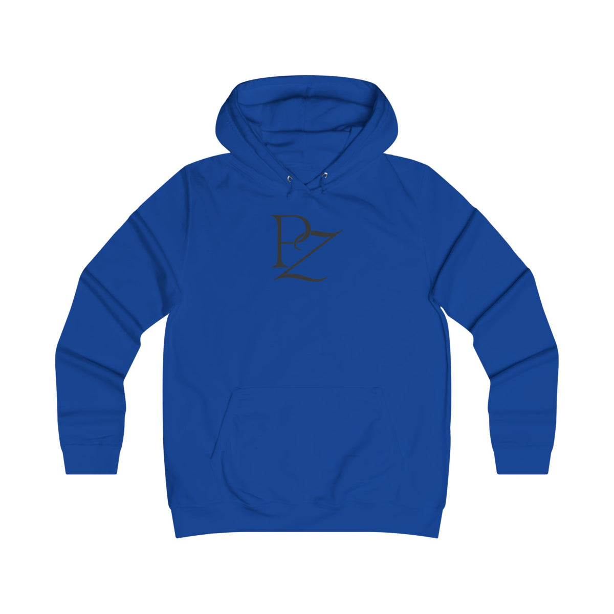 College Monogram Hoodie — Elegant 'PZ' Script Logo Pullover