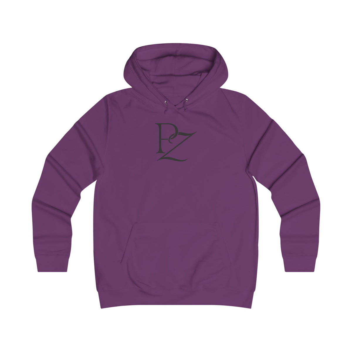 College Monogram Hoodie — Elegant 'PZ' Script Logo Pullover