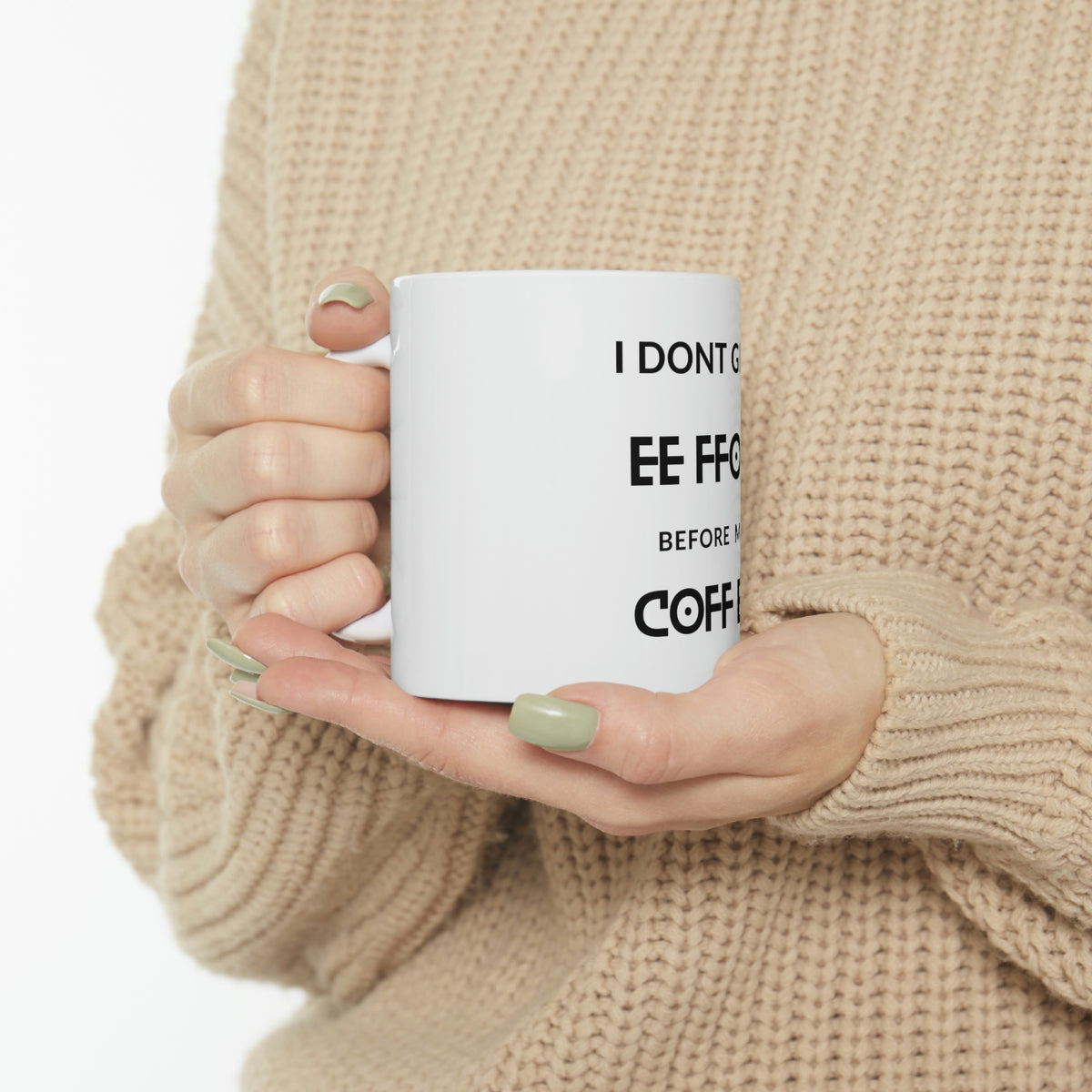 Custom White Ceramic Coffee Mug – 11oz