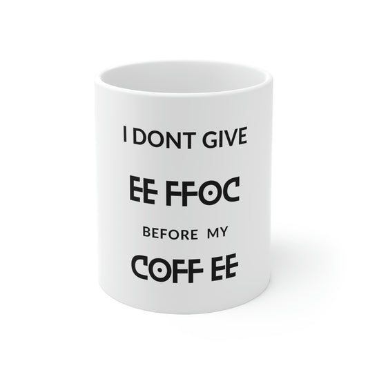 Custom White Ceramic Coffee Mug – 11oz