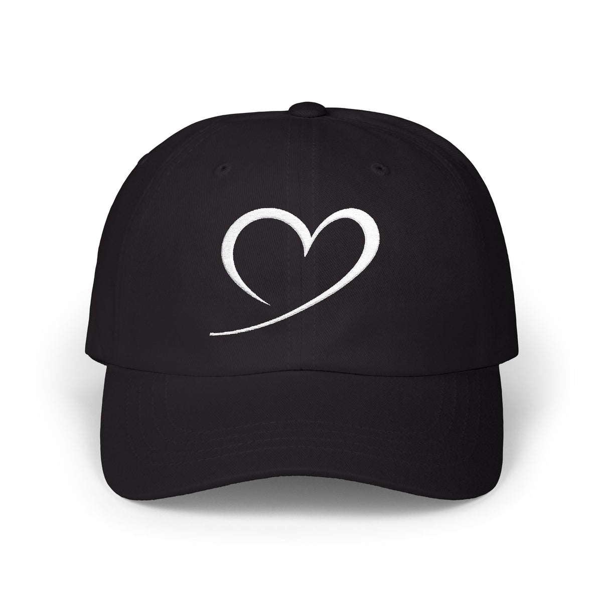 Heart Sketch Dad Cap — Minimalist Heart Embroidered Baseball Hat