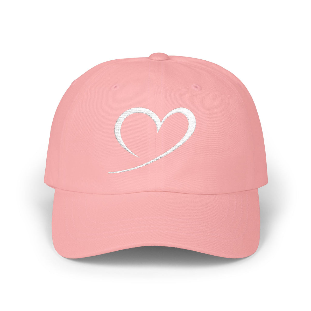 Heart Sketch Dad Cap — Minimalist Heart Embroidered Baseball Hat