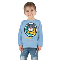 Toddler Long Sleeve Tee — "Cheese First, Questions Later" Cute Mouse & Cheese Graphic