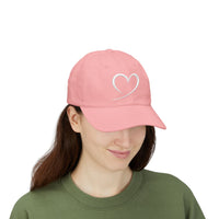 Heart Sketch Dad Cap — Minimalist Heart Embroidered Baseball Hat