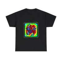 Unisex  Cotton Tee, psychedelic  flower design