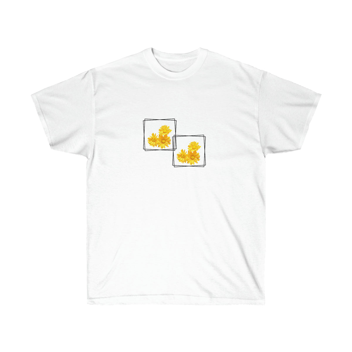 Unisex Ultra Cotton Tee Yellow Flowers for Summer