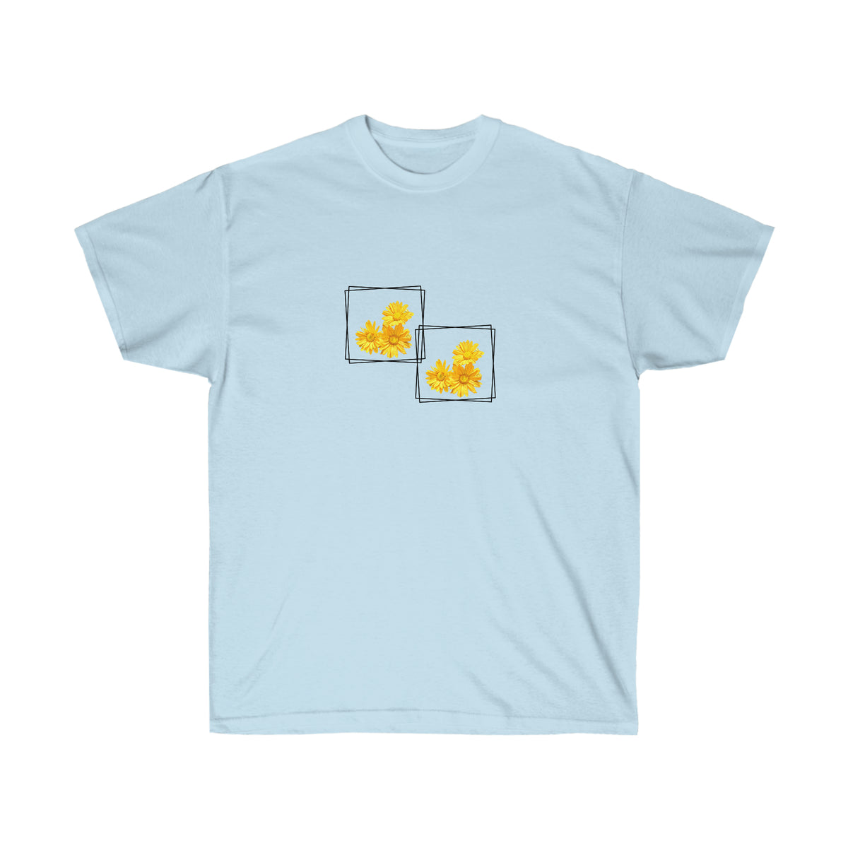 Unisex Ultra Cotton Tee Yellow Flowers for Summer