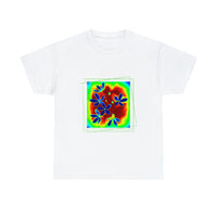 Unisex  Cotton Tee, psychedelic  flower design