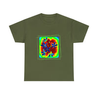 Unisex  Cotton Tee, psychedelic  flower design