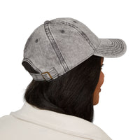 Embroidered Heart Vintage Cap — Washed Red Dad Hat with Simple Heart Sketch