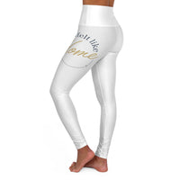 High-Waist Yoga Leggings — "Move It Like Home" AOP Comfort Leggings