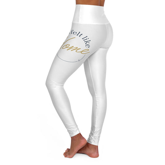 High-Waist Yoga Leggings — "Move It Like Home" AOP Comfort Leggings