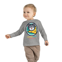 Toddler Long Sleeve Tee — "Cheese First, Questions Later" Cute Mouse & Cheese Graphic