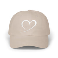 Heart Sketch Dad Cap — Minimalist Heart Embroidered Baseball Hat