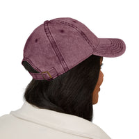 Embroidered Heart Vintage Cap — Washed Red Dad Hat with Simple Heart Sketch