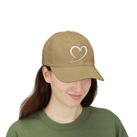 Heart Sketch Dad Cap — Minimalist Heart Embroidered Baseball Hat