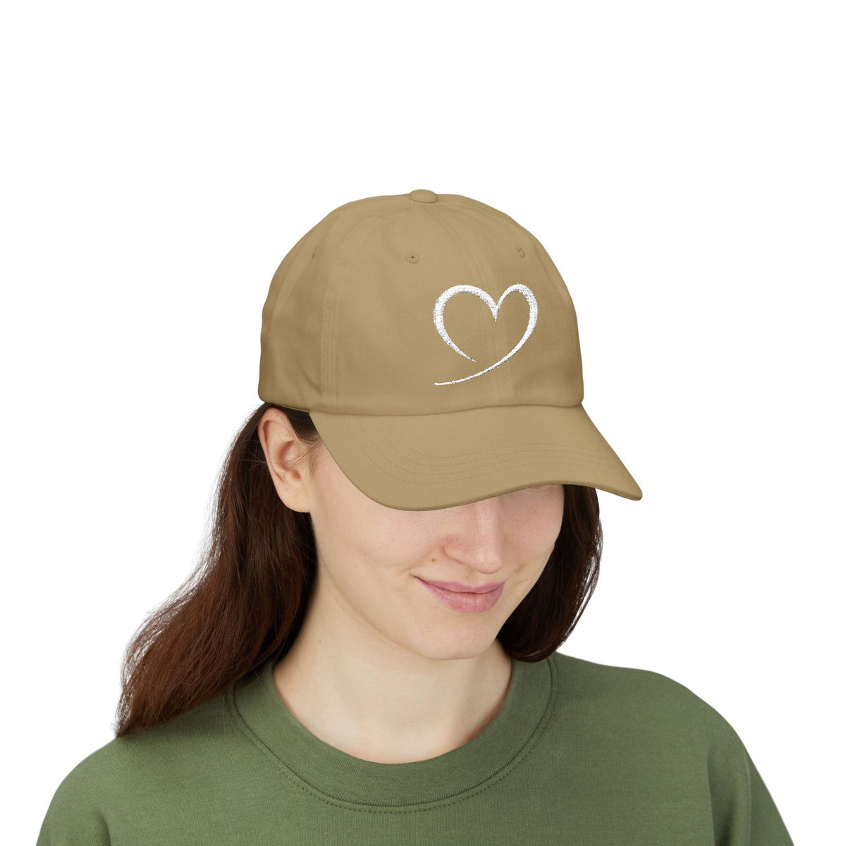 Heart Sketch Dad Cap — Minimalist Heart Embroidered Baseball Hat