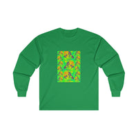 Cotton Long Sleeve Tee with psychedelic patterns