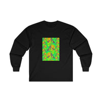 Cotton Long Sleeve Tee with psychedelic patterns