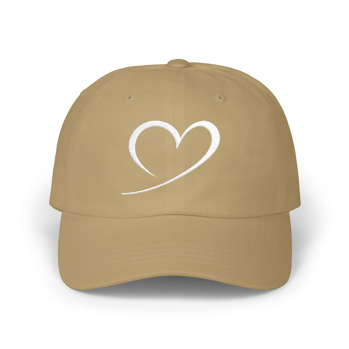 Heart Sketch Dad Cap — Minimalist Heart Embroidered Baseball Hat