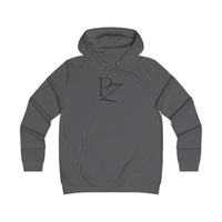 College Monogram Hoodie — Elegant 'PZ' Script Logo Pullover