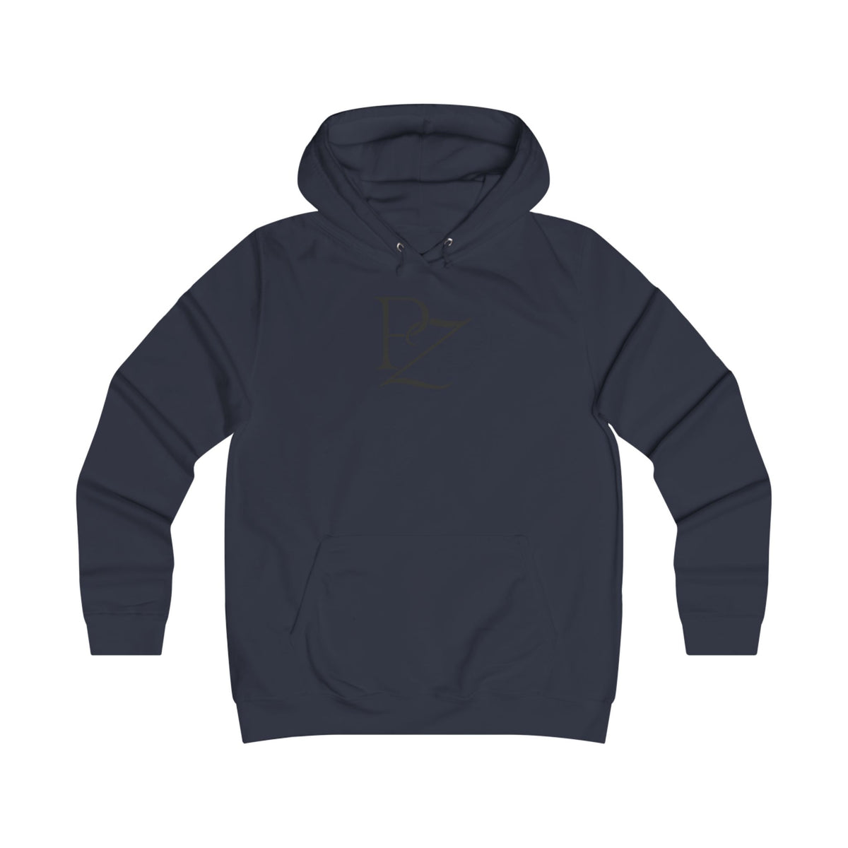 College Monogram Hoodie — Elegant 'PZ' Script Logo Pullover