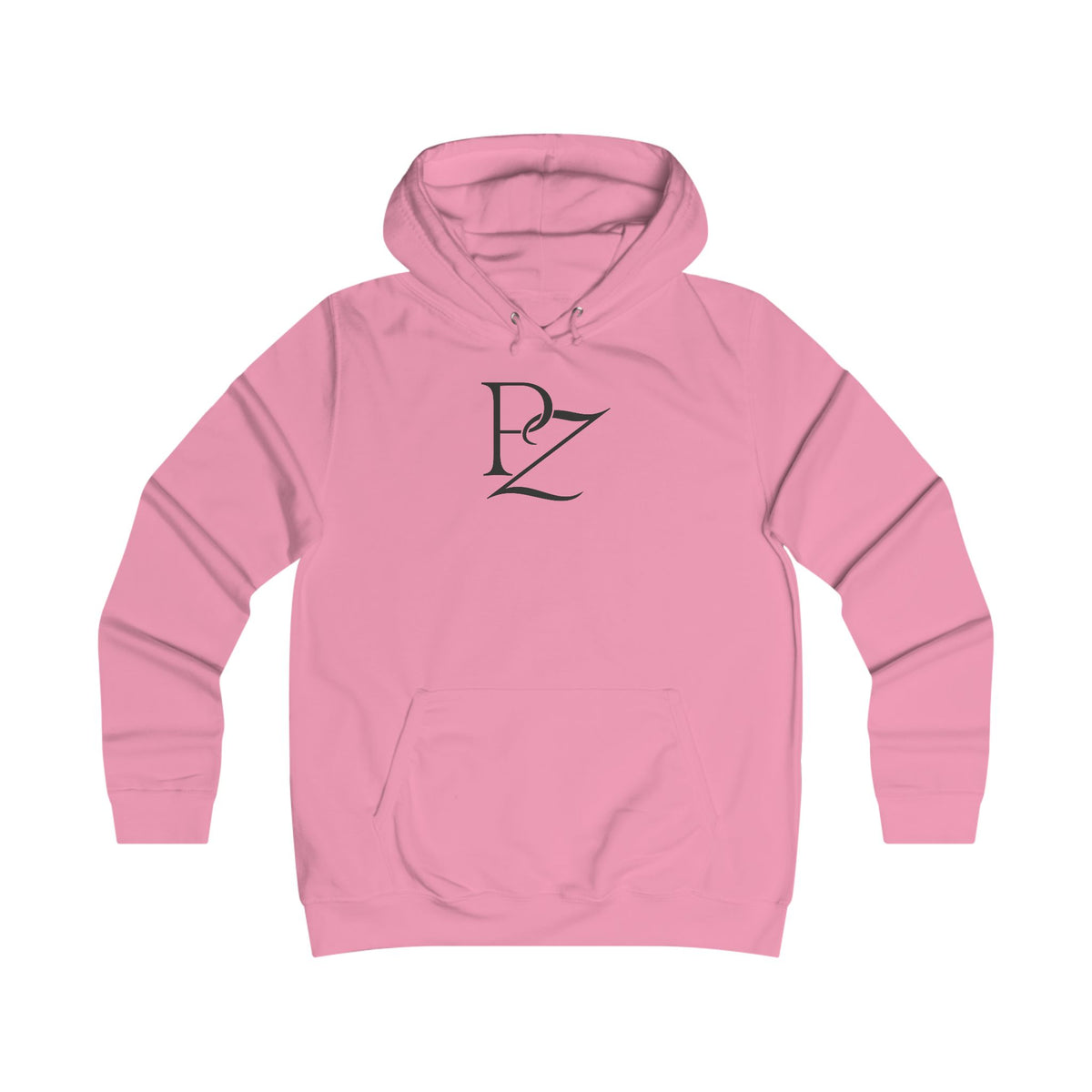 College Monogram Hoodie — Elegant 'PZ' Script Logo Pullover