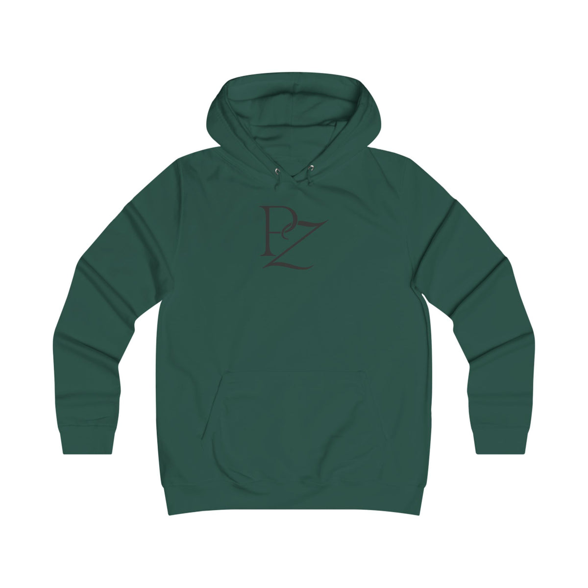 College Monogram Hoodie — Elegant 'PZ' Script Logo Pullover