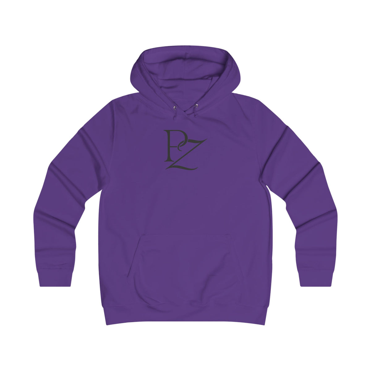 College Monogram Hoodie — Elegant 'PZ' Script Logo Pullover
