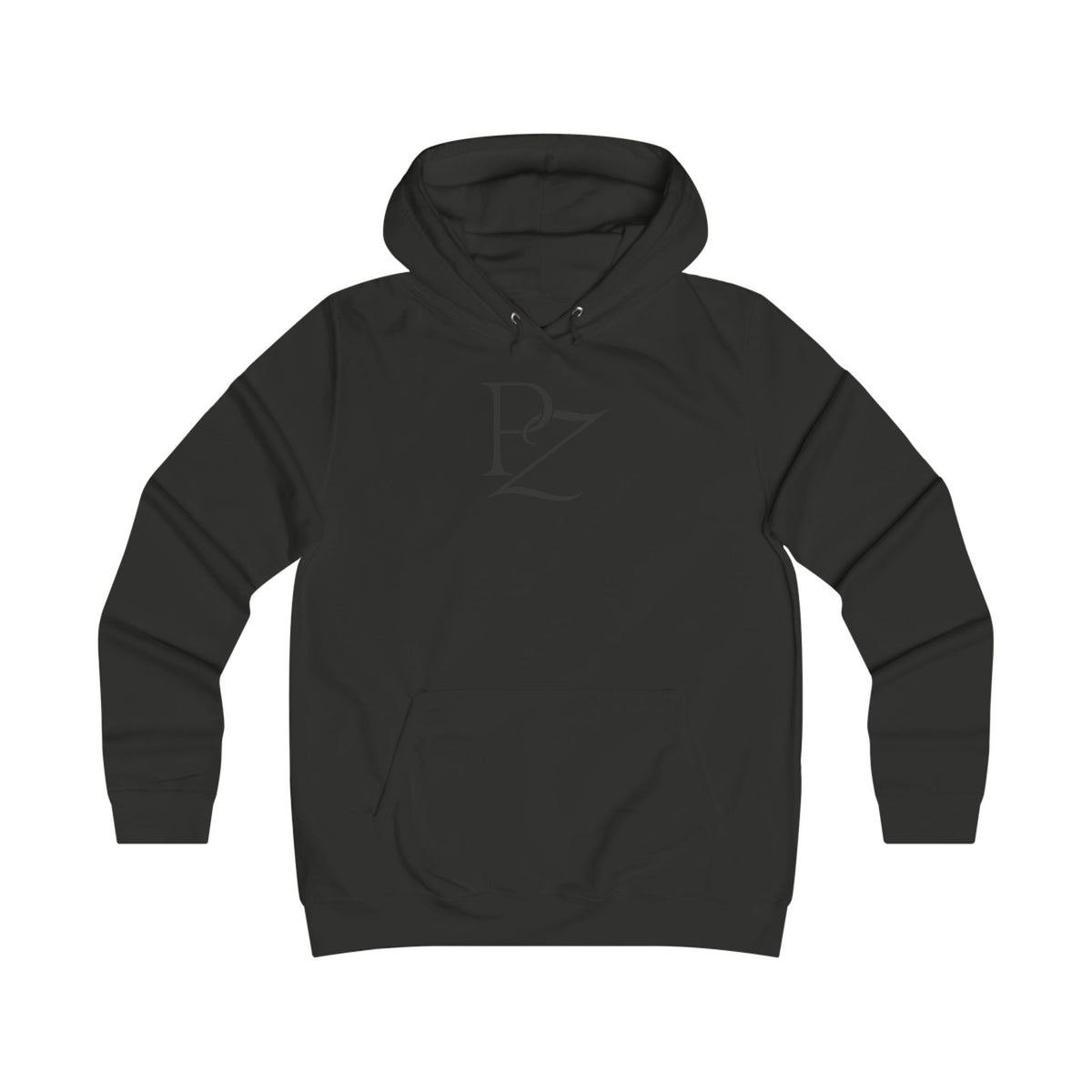 College Monogram Hoodie — Elegant 'PZ' Script Logo Pullover