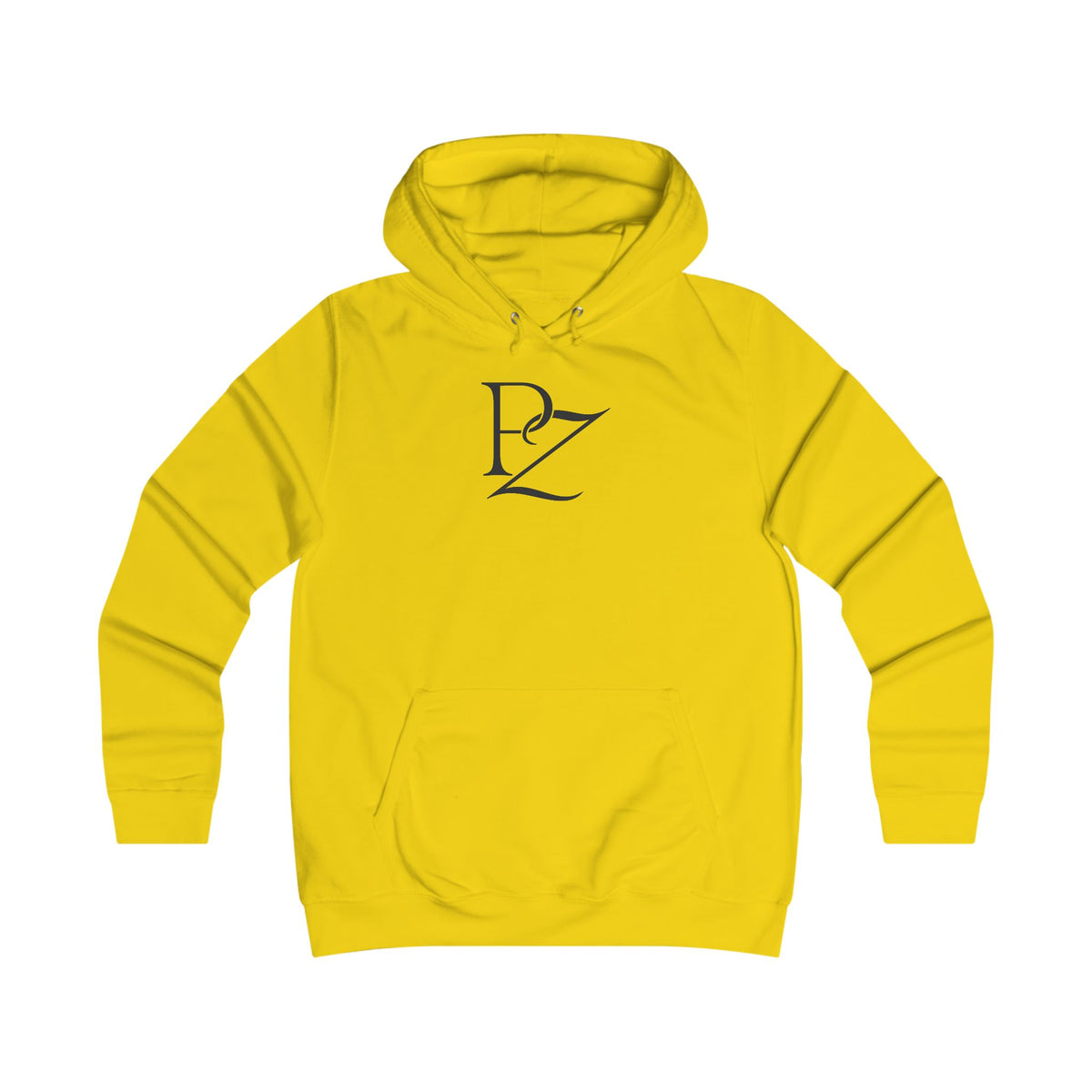 College Monogram Hoodie — Elegant 'PZ' Script Logo Pullover