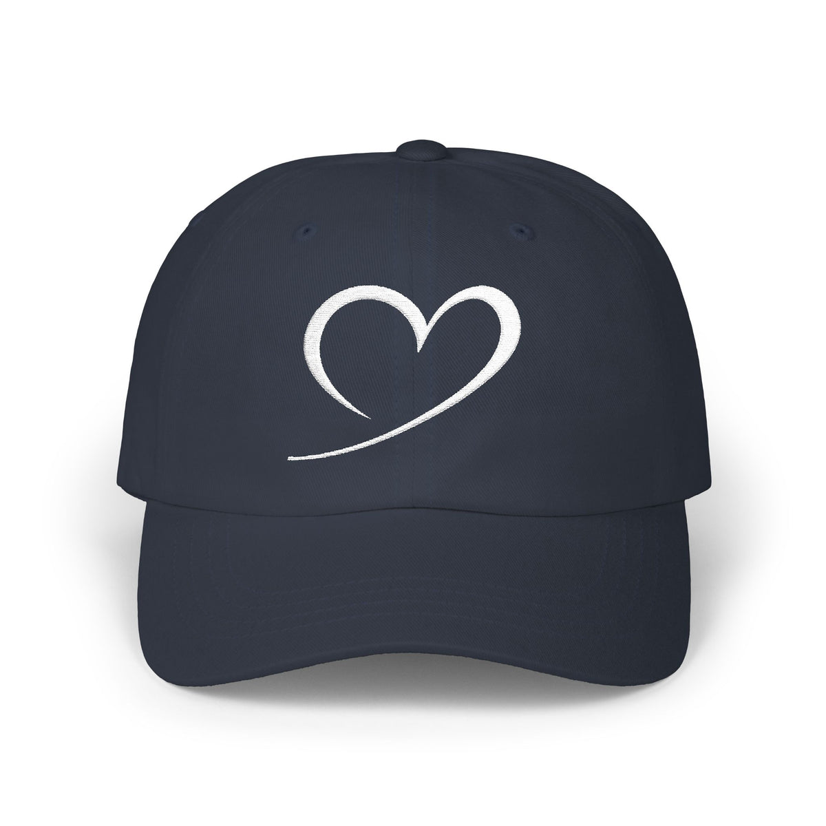 Heart Sketch Dad Cap — Minimalist Heart Embroidered Baseball Hat