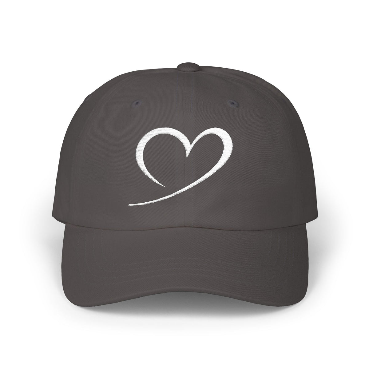 Heart Sketch Dad Cap — Minimalist Heart Embroidered Baseball Hat