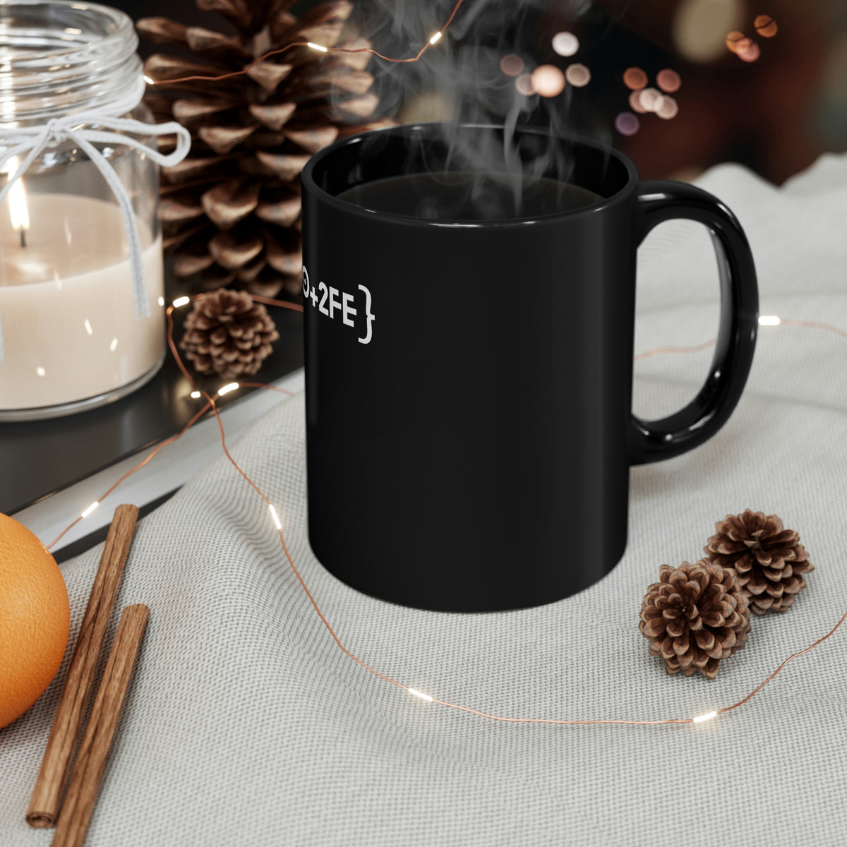 Ceramic CO+2FE 11oz Black Mug!